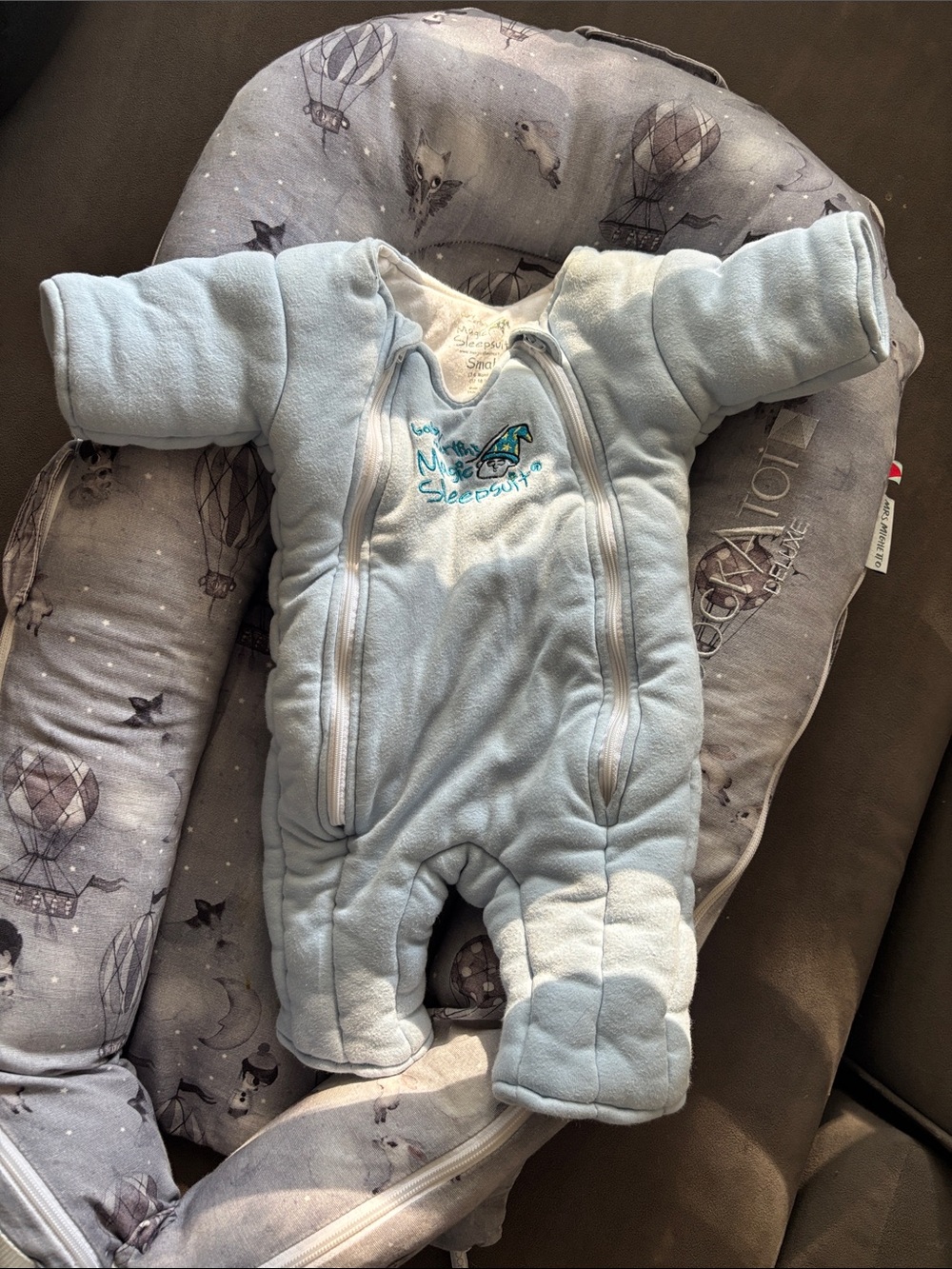 Baby Merlin’s halo magic sleep suit sack blue small 3-6 months 12-18 lbs